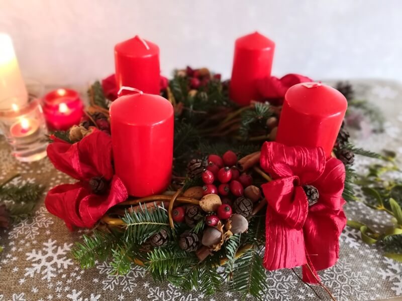 adventní věnec na stůl