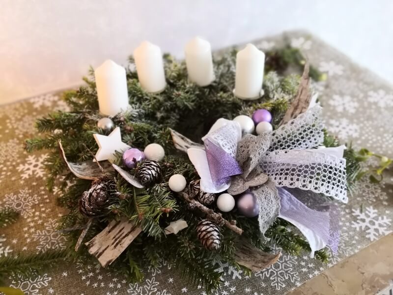 adventní věnec na stůl